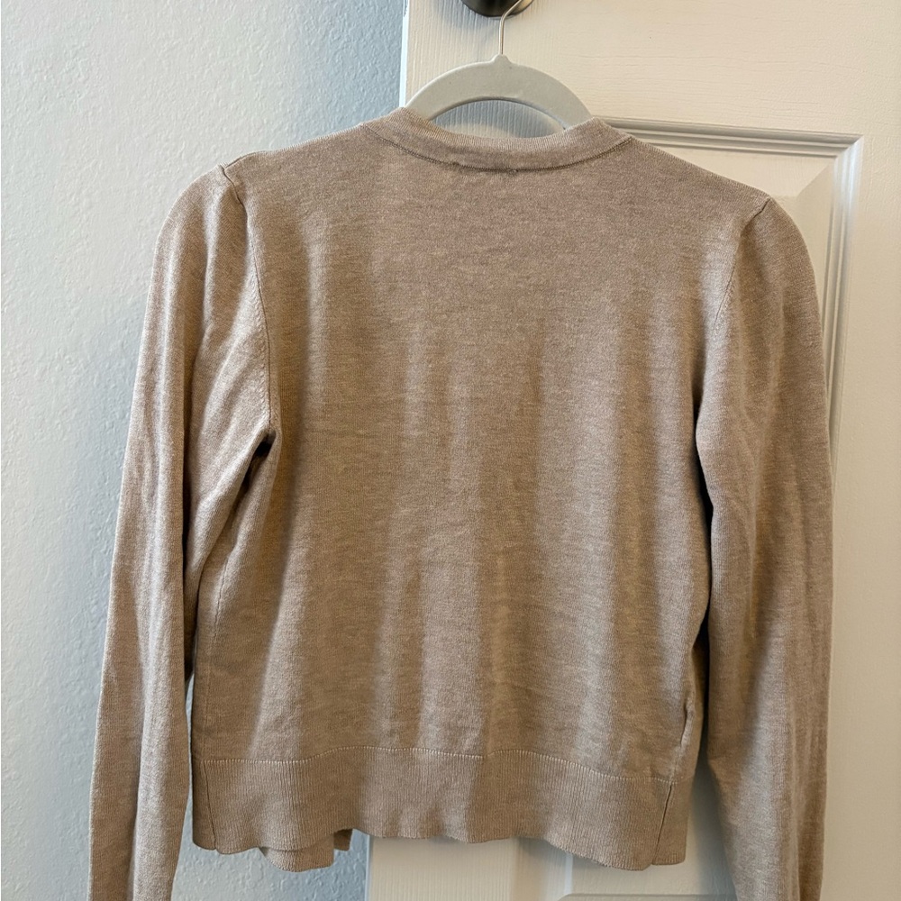 Ann Taylor Factory Light Tan Cardigan Sweater - Picture 3 of 3